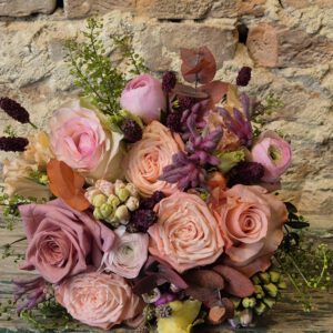 Valentijsboeket compact, roze rozen